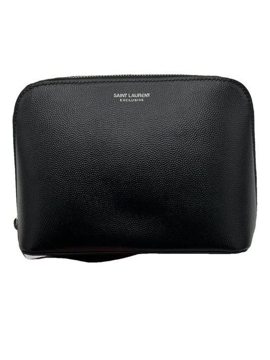 Saint Laurent Other - Saint Laurent ‘Exclusive’ Black Pebbled Leather Cosmetic Bag With Dust Bag + Box
